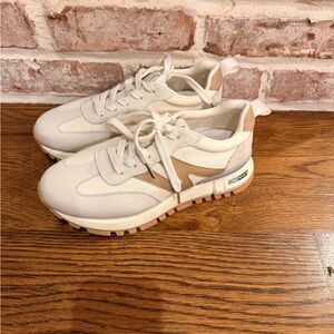 Beige and White Sneakers